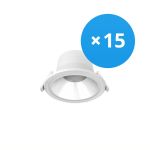 Fordelspakning 15x Noxion LED Downlight Apollo 9W 1100lm 60D - 840 Kald Hvit | 145mm - Utskjæring 120mm - UGR <19