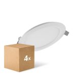 Fordelspakning 4x Ledvance LED Downlight Slim Runde DN155 12W 1020lm 120D - 840 Kald Hvit | 169mm 
