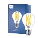 Philips Master LED E27 Pære Filament Klar 10.5W 1521lm - 922-927 Dim To Warm | Beste Fargegjengivelse - Dimbar - Erstatter 100W