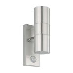 Eglo Veggbelysning Riga 5 Rustfritt Stål Up & Down 2W 250lm - 830 Varm Hvit | IP44 - Bevegelsessensor