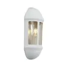 Ansell LED Veggbelysning Latina Halv Lantern Hvit - Egnet til E27 Opptil 42W | IP65 - Lyssensor
